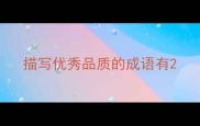 描写优秀品质的成语有