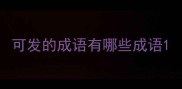 可发的成语有哪些成语