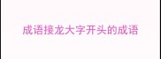 成语接龙大字开头的成语