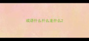 成语什么什么龙什么