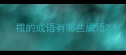 拨的成语有哪些成语