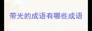 带光的成语有哪些成语