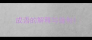 成语的解释与造句