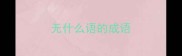 无什么语的成语