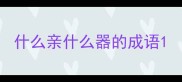 什么亲什么器的成语
