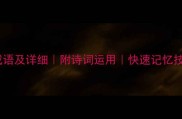 带扪字的20个成语及详细附诗词运用快速记忆技巧适合学生家长