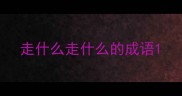 走什么走什么的成语