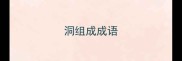 洞组成成语