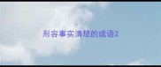 形容事实清楚的成语