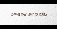 关于母爱的成语及解释