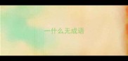 一什么无成语