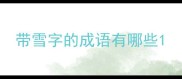 带雪字的成语有哪些