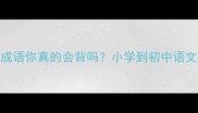 第四个字的带水成语你真的会背吗小学到初中语文考试高频考点全
