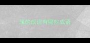 属的成语有哪些成语