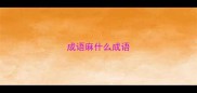 成语麻什么成语