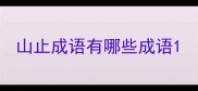 山止成语有哪些成语