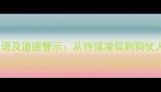 常见欺负弱小成语及道德警示从恃强凌弱到狗仗人势的深层解读