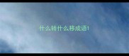 什么转什么移成语