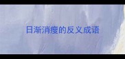 日渐消瘦的反义成语