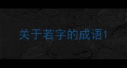 关于若字的成语