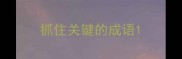 抓住关键的成语