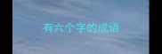 有六个字的成语
