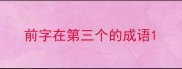 前字在第三个的成语