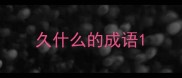 久什么的成语
