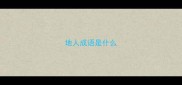 地人成语是什么