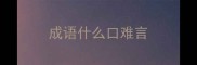 成语什么口难言