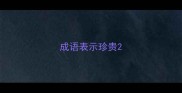 成语表示珍贵