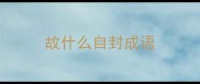 故什么自封成语