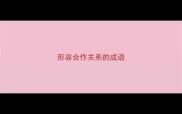 形容合作关系的成语