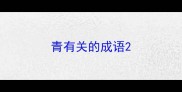 青有关的成语