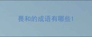 畏和的成语有哪些