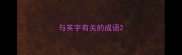 与英字有关的成语
