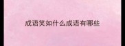 成语笑如什么成语有哪些