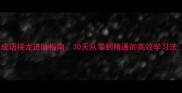 成语接龙进阶指南30天从零到精通的高效学习法