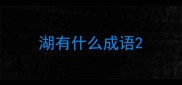 湖有什么成语