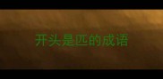 开头是匹的成语