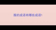 服的成语有哪些成语