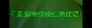 千里莺啼绿映红猜成语