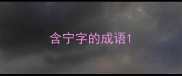 含宁字的成语