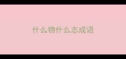 什么物什么志成语