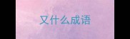 又什么成语