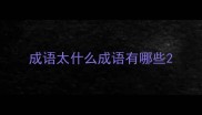 成语太什么成语有哪些