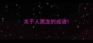 关于人跟龙的成语