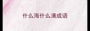 什么海什么清成语