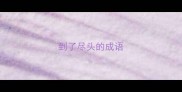 到了尽头的成语