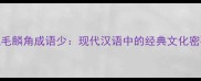 凤毛麟角成语少现代汉语中的经典文化密码